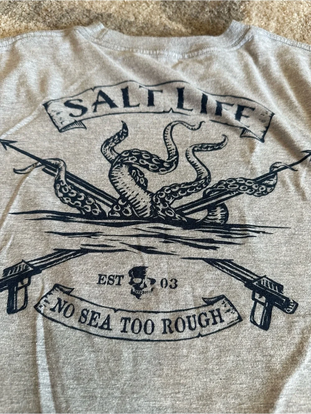Salt Life Heather Gray Short Sleeve Logo Tee
